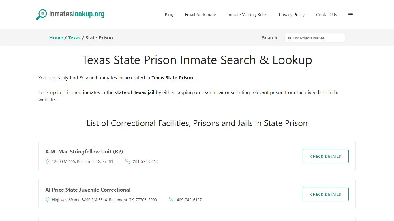 Texas State Prison Inmate Search & Lookup - Inmates lookup